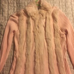 Pale pink rabbit fur sweater